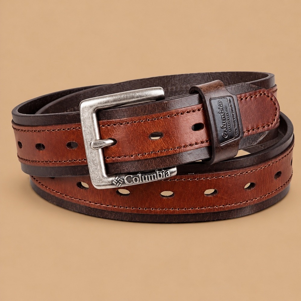 Columbia Genuine Leather Belt Outdoor Casual Men M 34 36 Gorpcore Everyday Basic